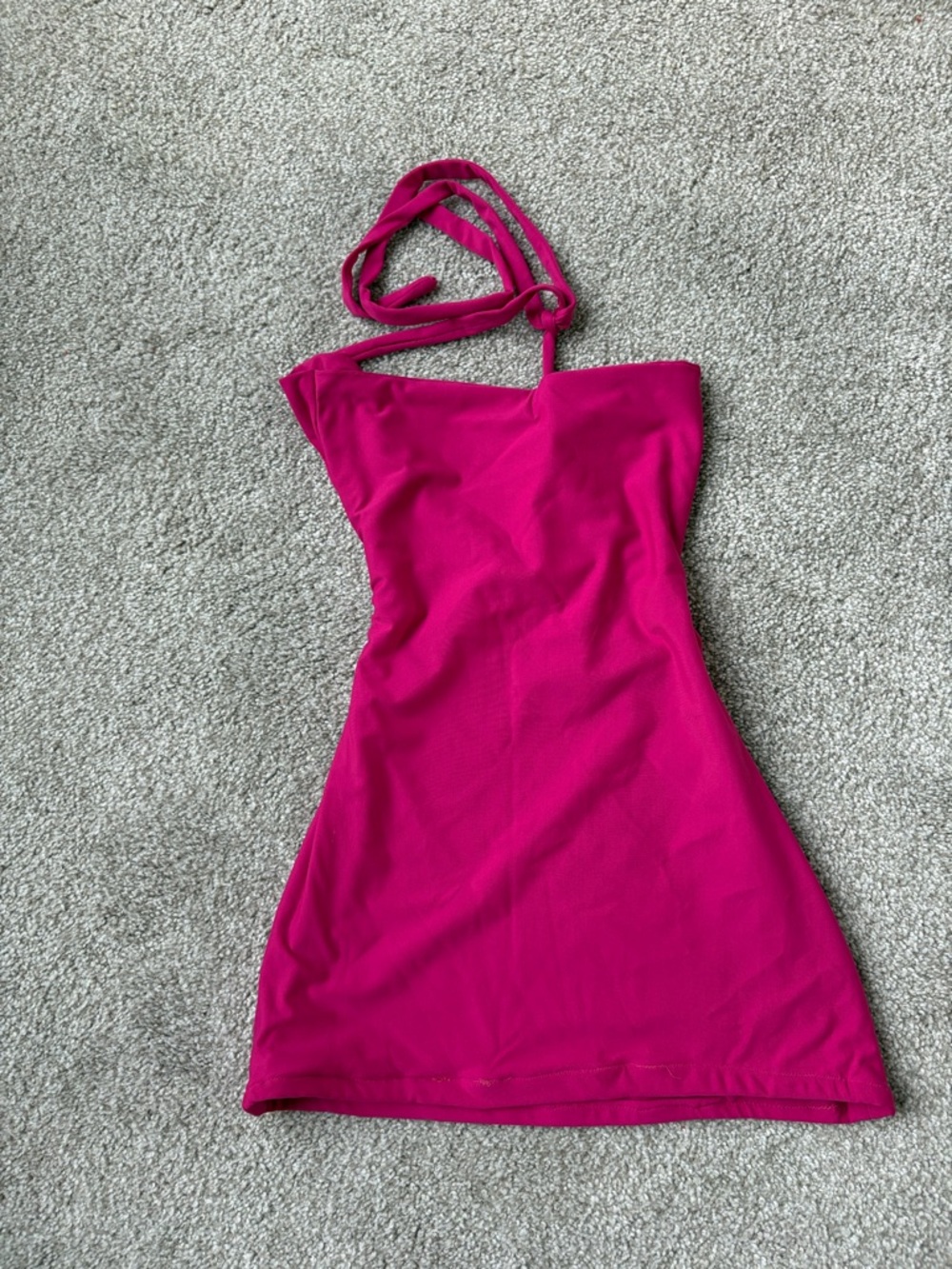 Hot Pink Halter Bodycon Mini Dress
